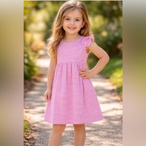 Stitchy Fish Pink Striped Kids Dress size~8